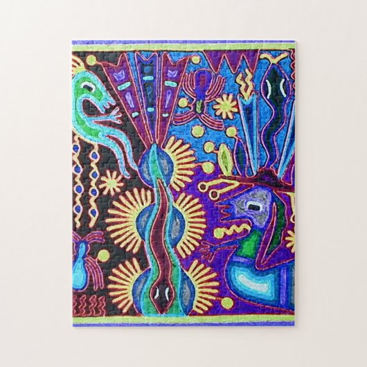 Oaxaca Mexico Mexican Tribal Art Boho Travel Legpuzzel (Verticaal)