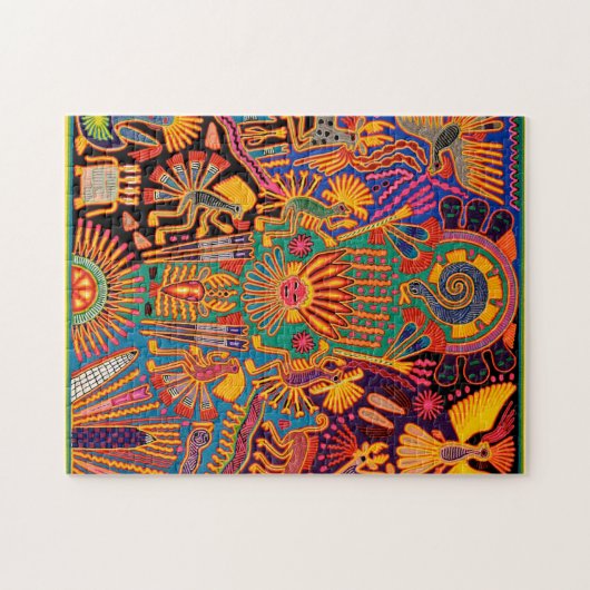 Oaxaca Mexico Mexican Tribal Art Boho Travel Legpuzzel (Horizontaal)