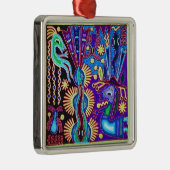 Oaxaca Mexico Mexican Tribal Art Boho Travel Metalen Ornament (Rechts)