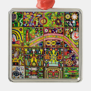 Oaxaca Mexico Mexican Tribal Art Boho Travel Metalen Ornament