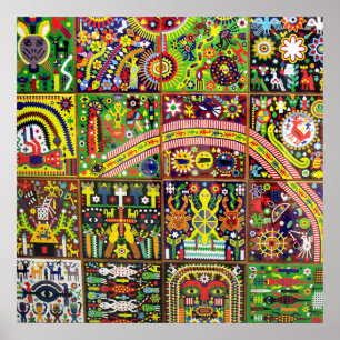 Oaxaca Mexico Mexican Tribal Art Boho Travel Poster