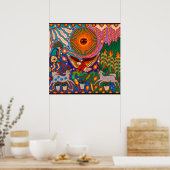 Oaxaca Mexico Mexican Tribal Art Boho Travel Poster (Keuken)