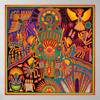 Oaxaca Mexico Mexican Tribal Art Boho Travel Poster