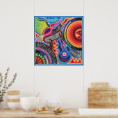 Oaxaca Mexico Mexican Tribal Art Boho Travel Poster (Keuken)