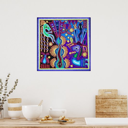 Oaxaca Mexico Mexican Tribal Art Boho Travel Poster (Keuken)