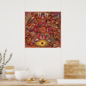 Oaxaca Mexico Mexican Tribal Art Boho Travel Poster (Keuken)