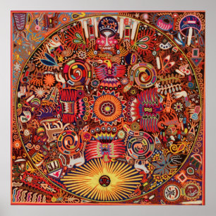 Oaxaca Mexico Mexican Tribal Art Boho Travel Poster