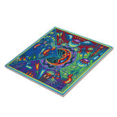 Oaxaca Mexico Mexican Tribal Art Boho Travel Tegeltje (Zijkant)