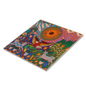 Oaxaca Mexico Mexican Tribal Art Boho Travel Tegeltje (Zijkant)