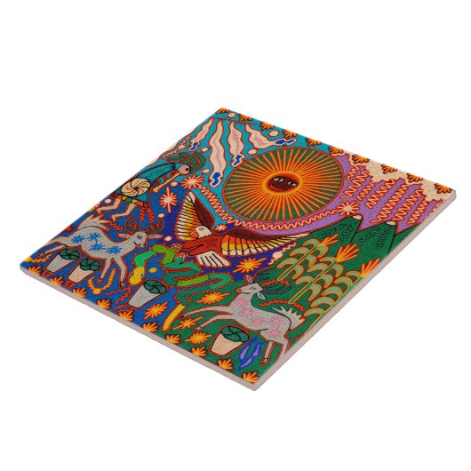 Oaxaca Mexico Mexican Tribal Art Boho Travel Tegeltje (Zijkant)