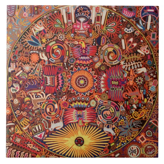 Oaxaca Mexico Mexican Tribal Art Boho Travel Tegeltje (Voorkant)