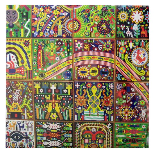 Oaxaca Mexico Mexican Tribal Art Boho Travel Tegeltje (Voorkant)