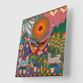 Oaxaca Mexico Mexican Tribal Art Boho Travel Vierkante Klok (Hoek)