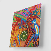 Oaxaca Mexico Mexican Tribal Art Boho Travel Vierkante Klok (Hoek)