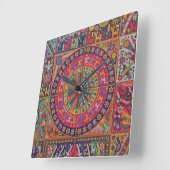 Oaxaca Mexico Mexican Tribal Art Boho Travel Vierkante Klok (Hoek)