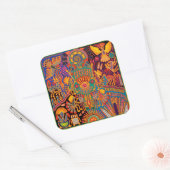 Oaxaca Mexico Mexican Tribal Art Boho Travel Vierkante Sticker (Envelop)