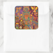 Oaxaca Mexico Mexican Tribal Art Boho Travel Vierkante Sticker (Tas)