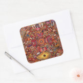 Oaxaca Mexico Mexican Tribal Art Boho Travel Vierkante Sticker (Envelop)