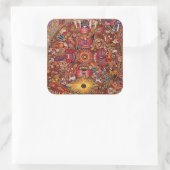 Oaxaca Mexico Mexican Tribal Art Boho Travel Vierkante Sticker (Tas)