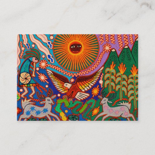 Oaxaca Mexico Mexican Tribal Art Boho Travel Visitekaartje (Voorkant)