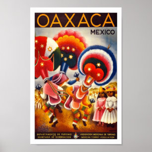 Oaxaca Mexico Noord-Amerika Vintage Travel Poster