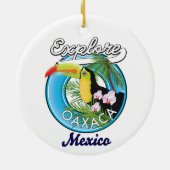 Oaxaca Mexico reislogo Keramisch Ornament (Achterkant)