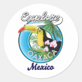Oaxaca Mexico reislogo Ronde Sticker (Voorkant)