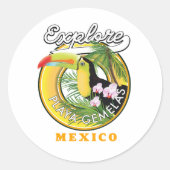 Oaxaca Mexico reislogo Ronde Sticker (Voorkant)