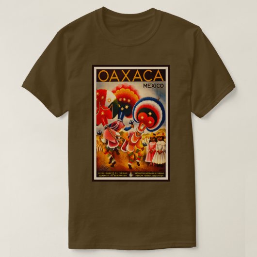 Oaxaca Mexico Retro Travel Ad T-shirt (Design voorkant)