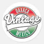 Oaxaca Mexico vintage logo. Ronde Sticker (Voorkant)
