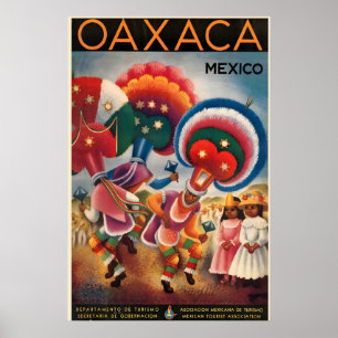 Oaxaca Mexico Vintage Reisposter Poster