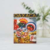 Oaxaca Mexico Vintage Travel Poster teruggezet Briefkaart (Staand voorkant)