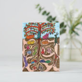 Oaxacan Bunny Tree of Life Briefkaart (Staand voorkant)