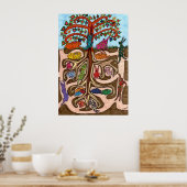 Oaxacan Bunny Tree of Life Poster (Keuken)