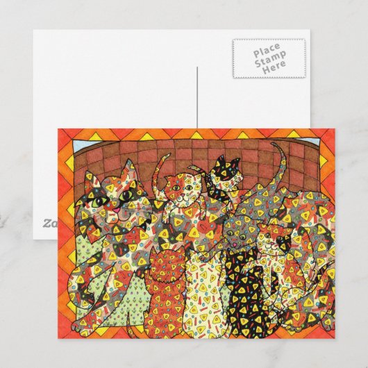 Oaxacan Cat en Kittens Briefkaart (Voorkant / Achterkant)