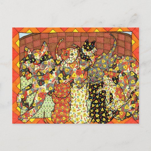 Oaxacan Cat en Kittens Briefkaart (Voorkant)