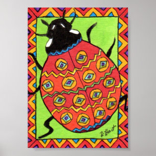 Oaxacan Ladybug Mini Mexican Folk Art Poster