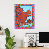 Oaxacan Squirrel met gemengde noten Poster (Thuiskantoor)