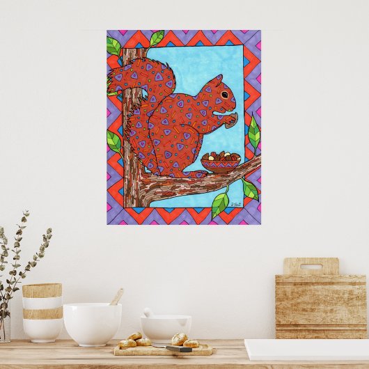 Oaxacan Squirrel met gemengde noten Poster (Keuken)