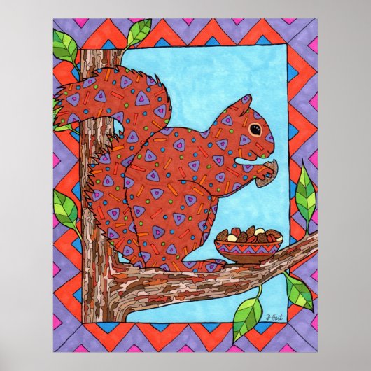 Oaxacan Squirrel met gemengde noten Poster (Voorkant)