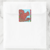 Oaxacan Squirrel met gemengde noten Vierkante Sticker (Tas)