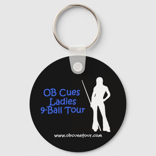 OB Cues Dames 9-Ball Tour Logo Sleutelhanger (Voorkant)