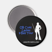 OB Cues Dames 9-Ball Tour Magnet Logo (2) (Voorkant / Achterkant)