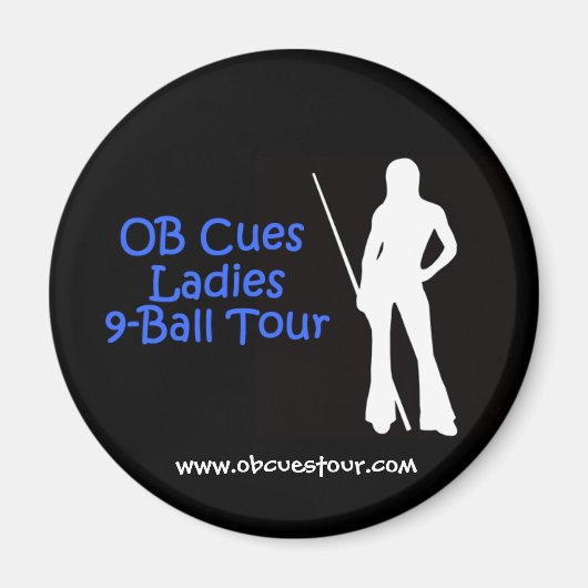 OB Cues Dames 9-Ball Tour Magnet Logo (2) (Voorkant)