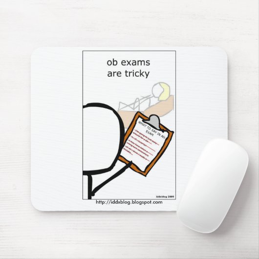 OB-examens zijn lastig Muismat (Met muis)
