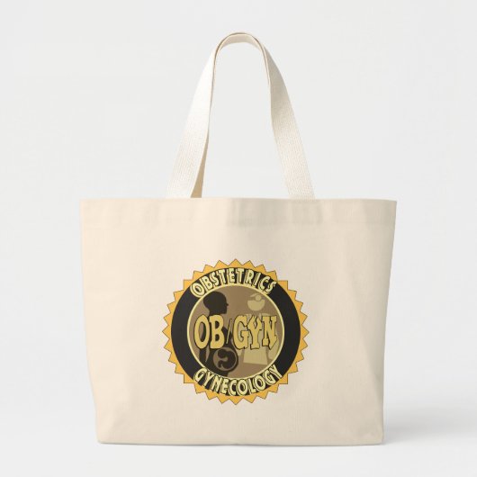 OB/GYN BADGE VROUW DOCTOR LOGO GROTE TOTE BAG (Voorkant)