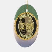 OB/GYN BADGE VROUW DOCTOR LOGO KERAMISCH ORNAMENT (Rechts)