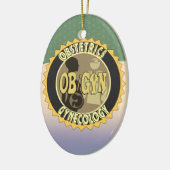 OB/GYN BADGE VROUW DOCTOR LOGO KERAMISCH ORNAMENT (Links)