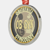 OB/GYN BADGE VROUW DOCTOR LOGO METALEN ORNAMENT (Links)