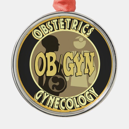 OB/GYN BADGE VROUW DOCTOR LOGO METALEN ORNAMENT (Voorkant)